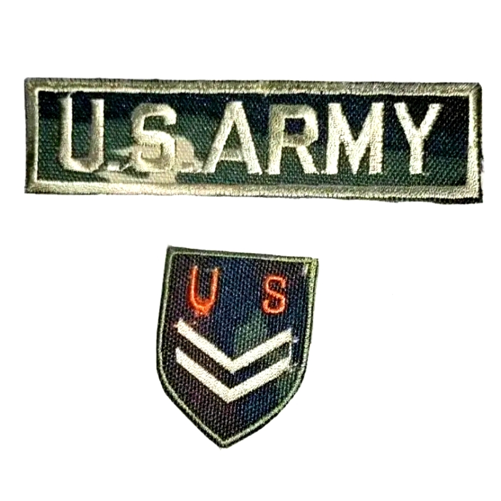 NEW 2pcs "U.S. Army" & "US Army" Logo Embroidered Sew-on Iron-On Patches/Emblems